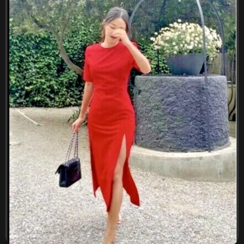 Zara slit midi red dress